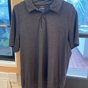 J. Crew Men's Gray Performance Polo Shirt